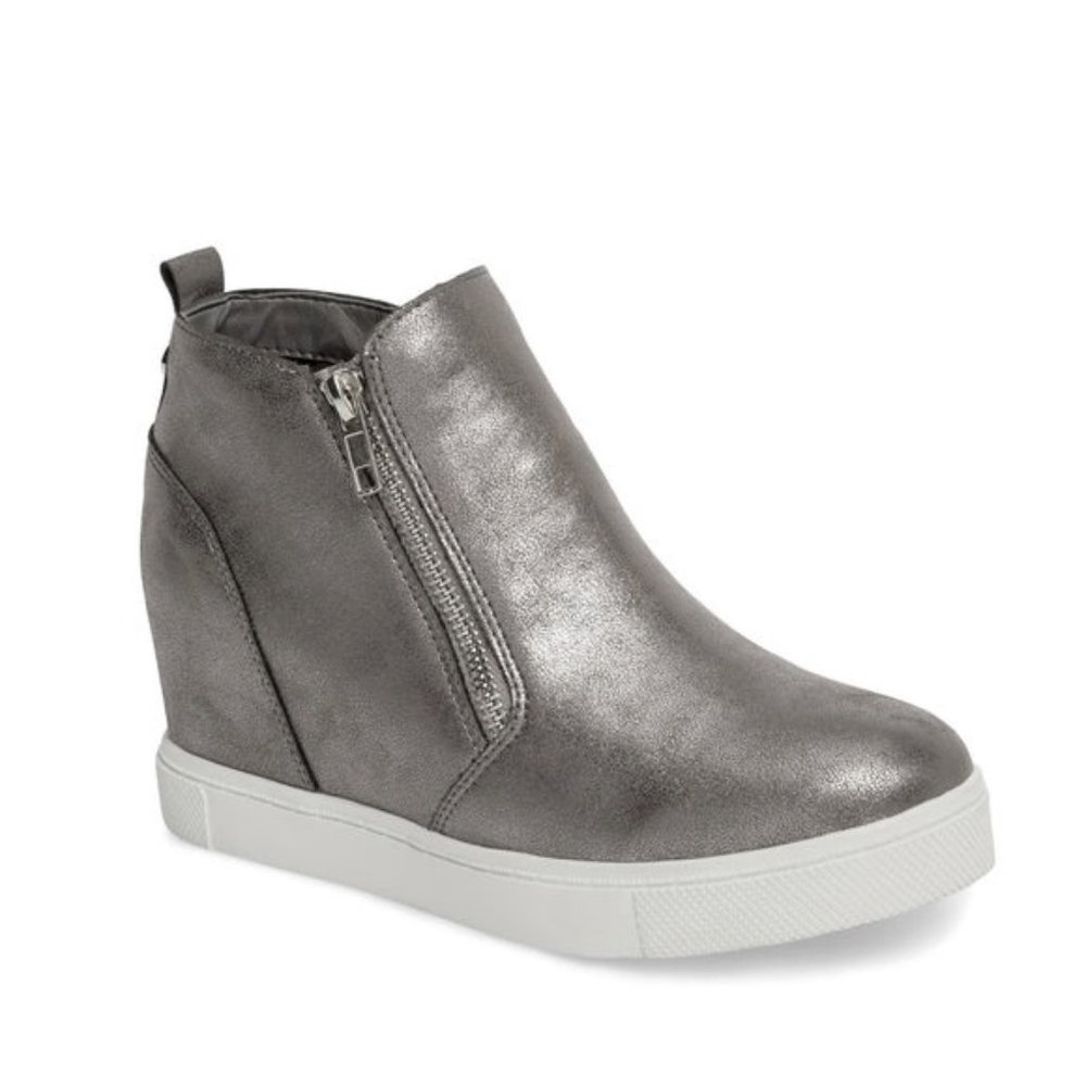 Steve Madden Girls JWedgie Sneaker Pewter